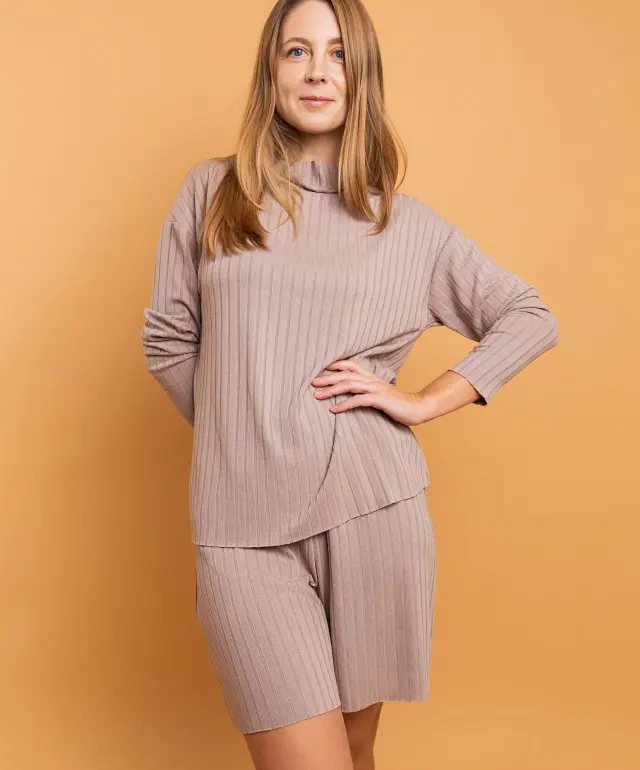 Bluza z dzianiny 602RW mokka