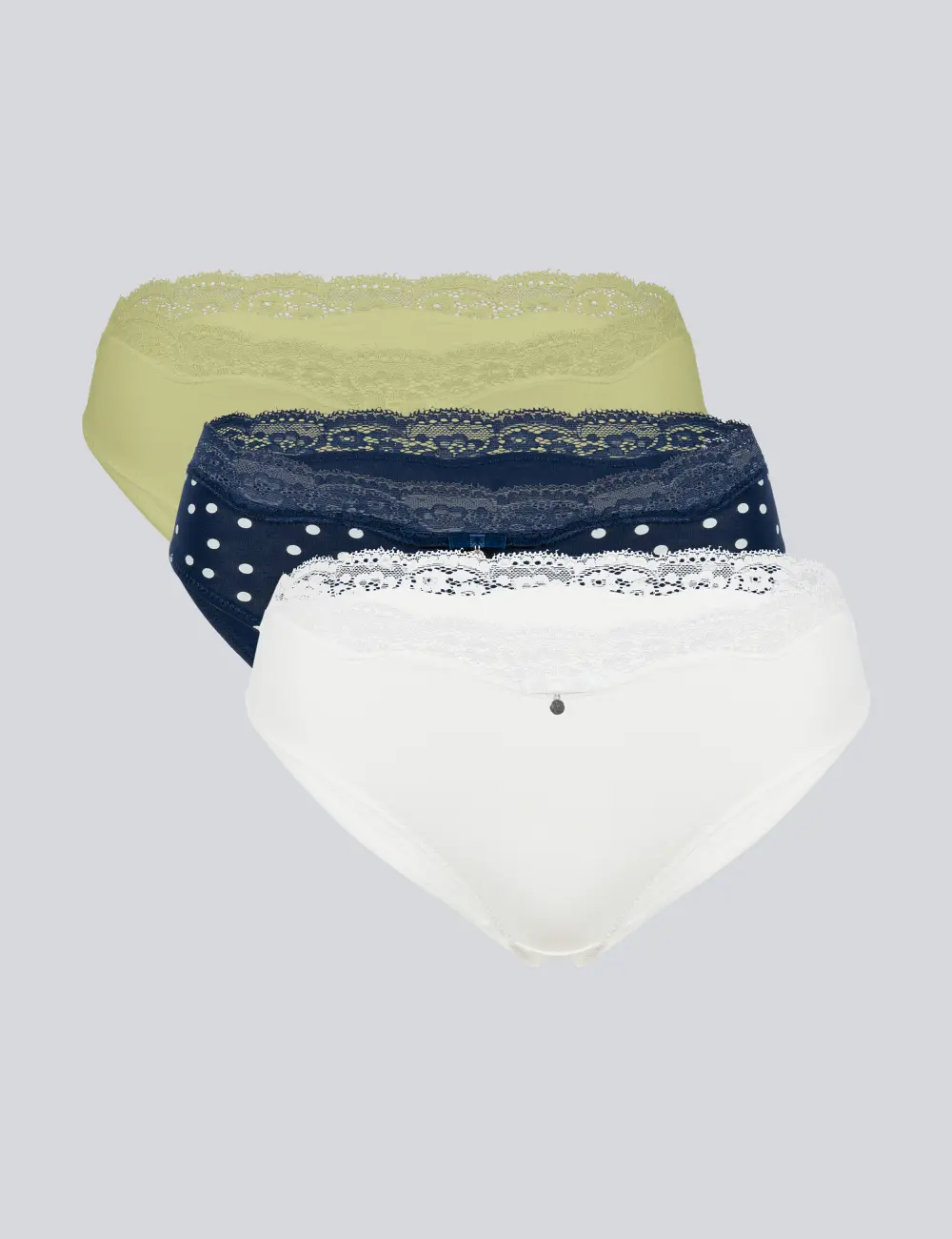 Majtki figi 011BS (3 szt.) print/khaki/biały