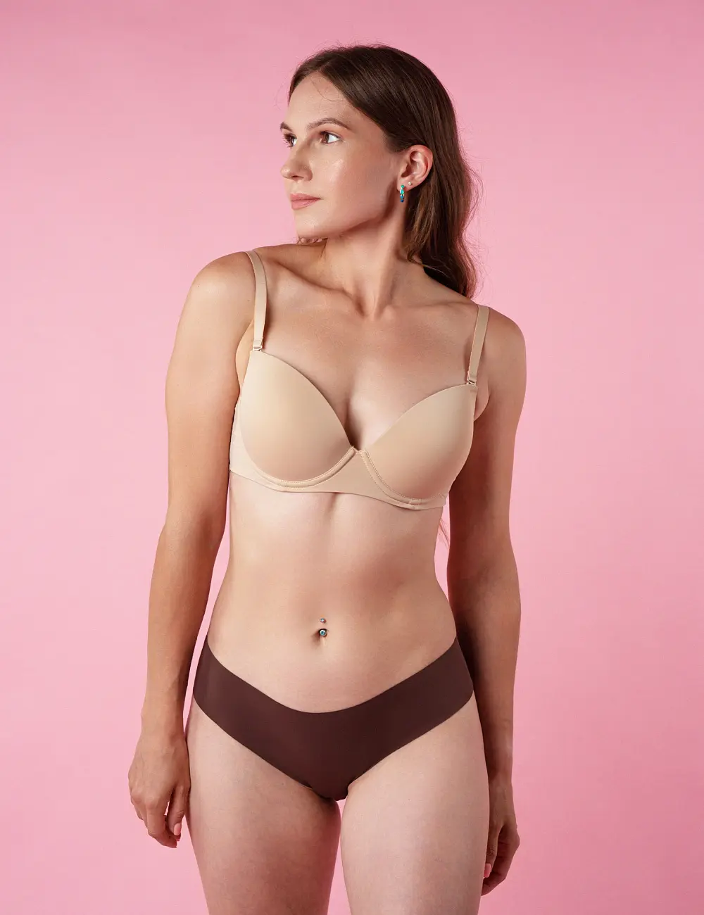 Majtki figi 001FN (3 szt) czarny/taupe/ciemny nude