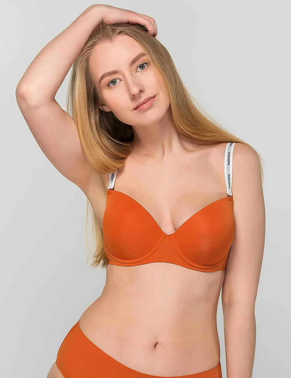 Biustonosz push-up 176C ciemna pomarańcza