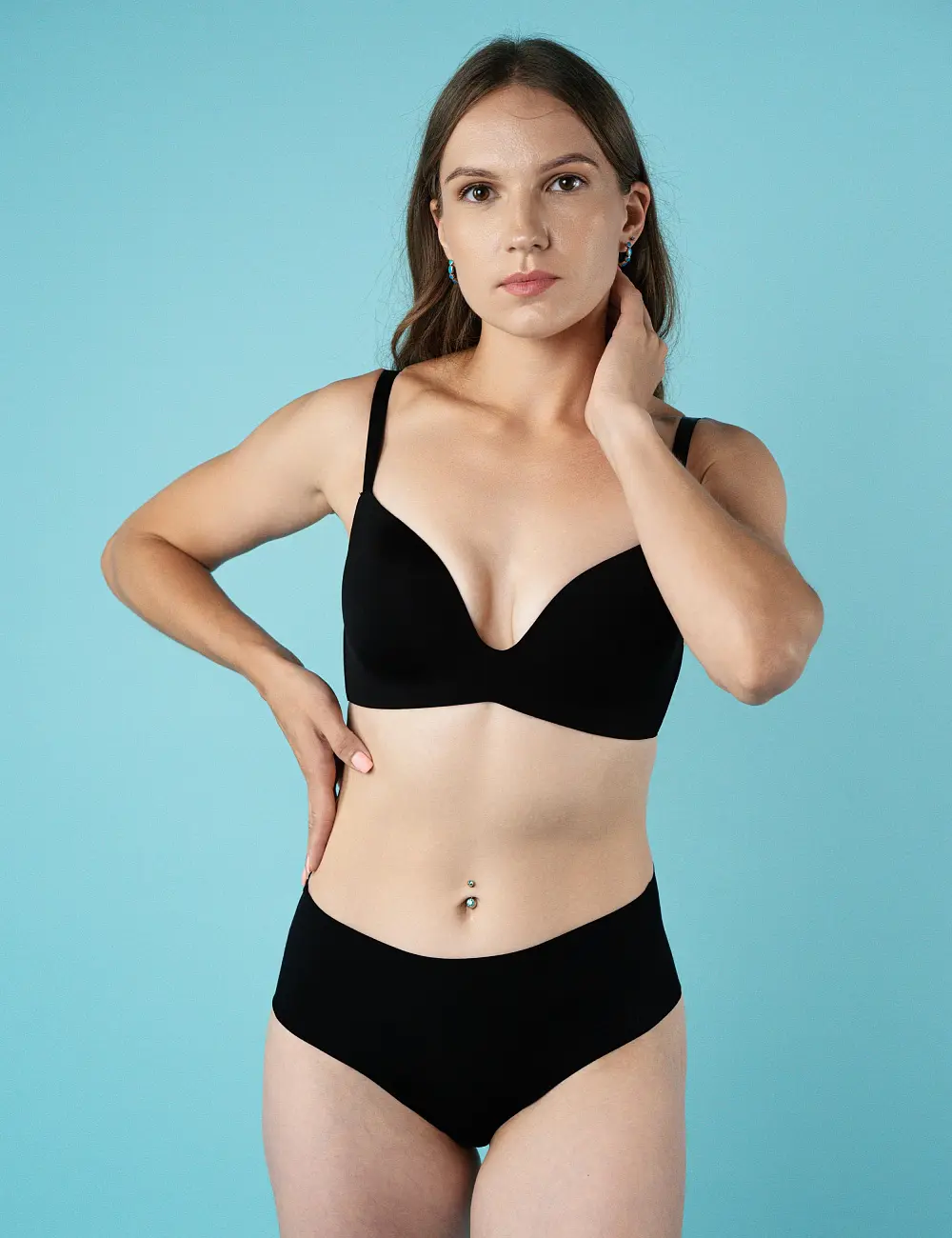 Majtki figi wysokie 101FN (3 szt) czarny/taupe/ciemny nude