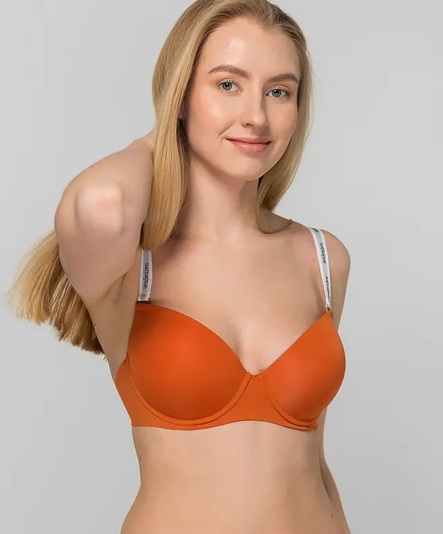Biustonosz push-up 176C ciemna pomarańcza