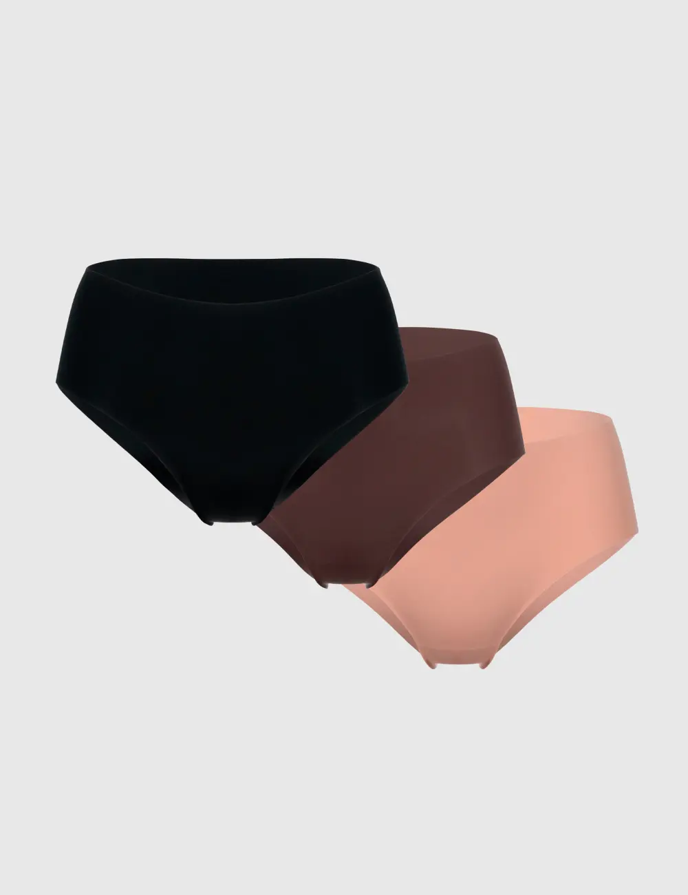 Majtki figi wysokie 101FN (3 szt) czarny/taupe/ciemny nude