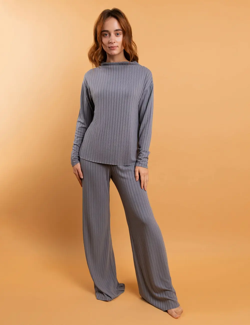Bluza z dzianiny 602RW szary