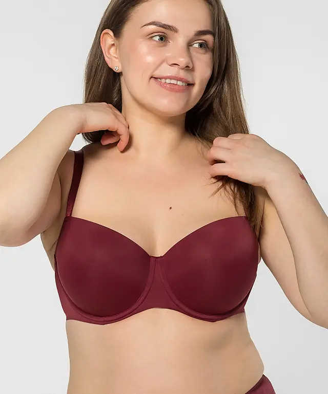 Biustonosz z formowaną miseczką 033C bordo