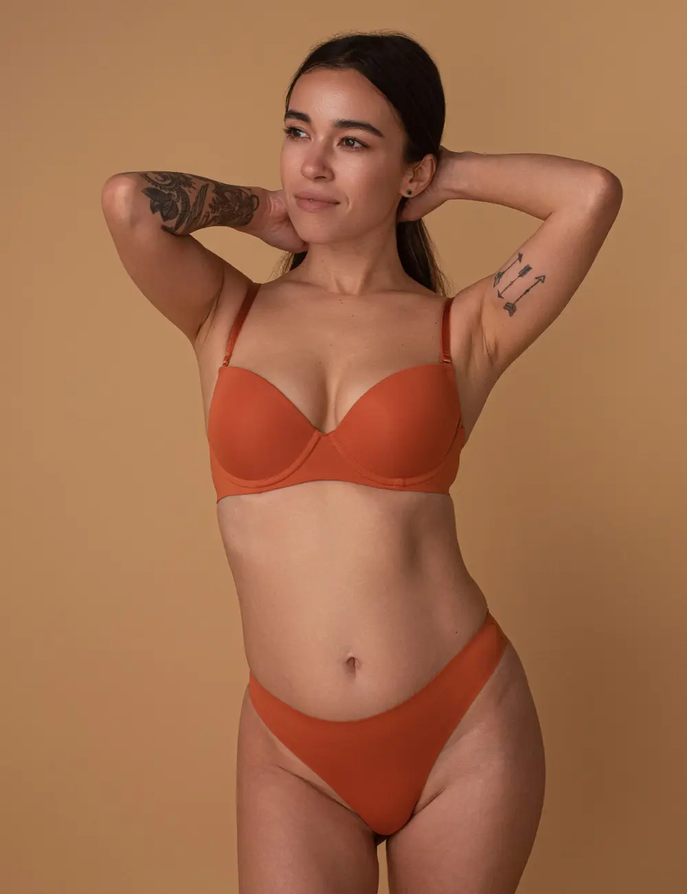 Biustonosz push-up 076C ciemna pomarańcza