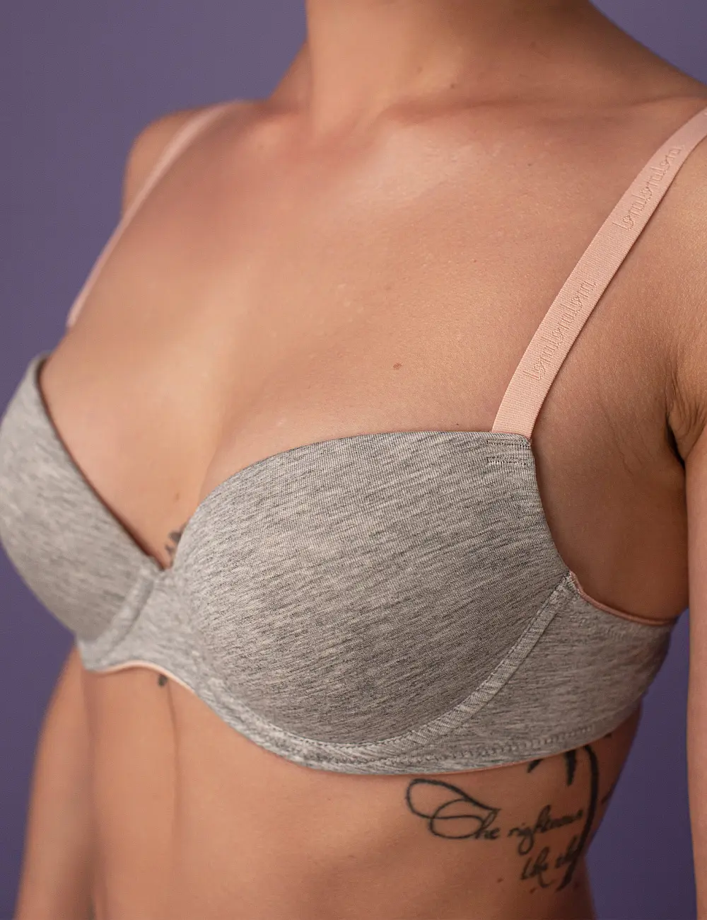 Biustonosz push-up 076S szary