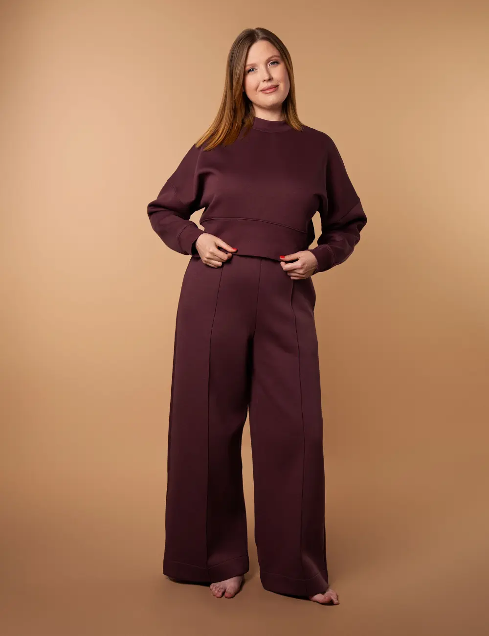 Sweter 001AO mahoniowy