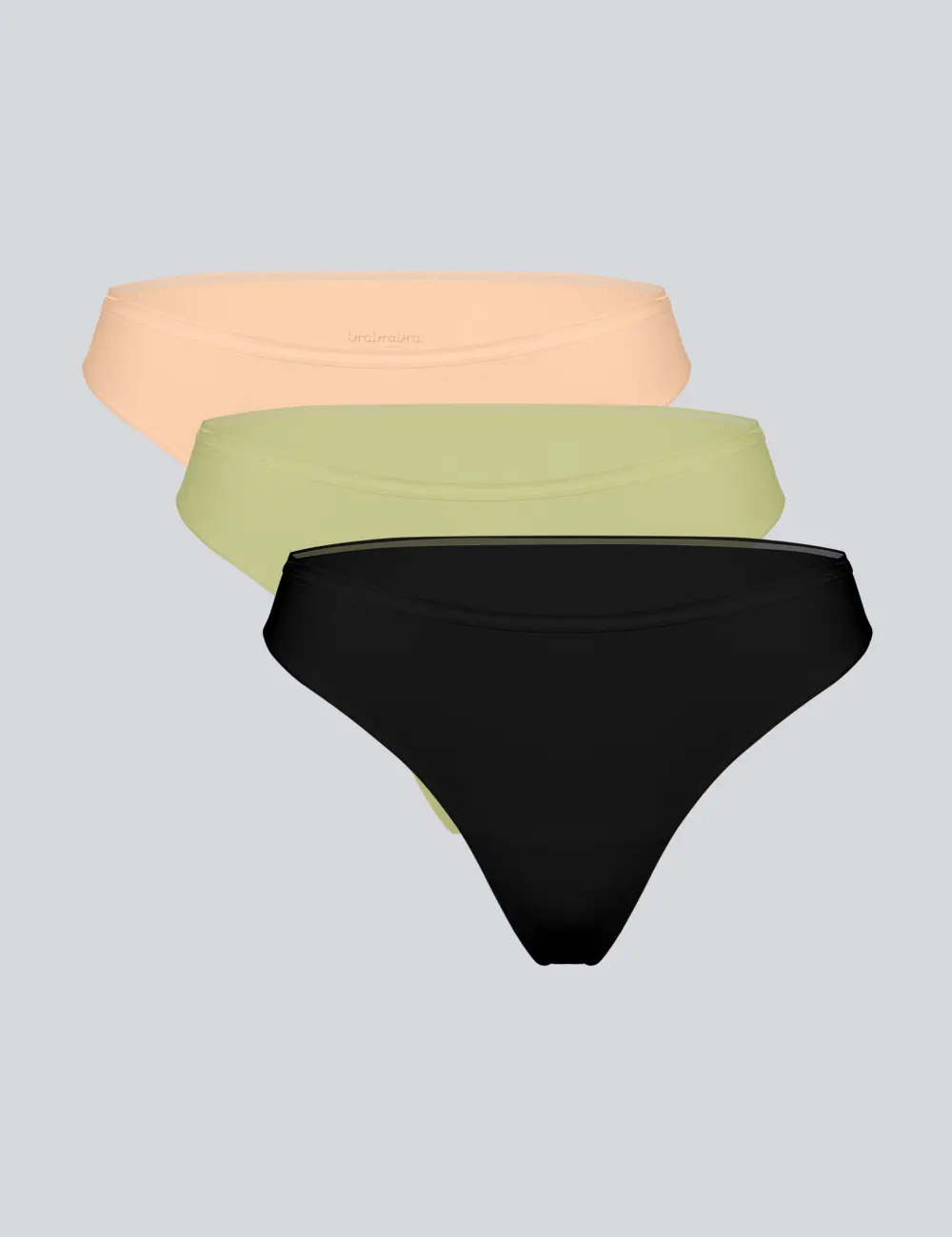 Majtki stringi 002BS (3 szt.) khaki/beżowy/czarny