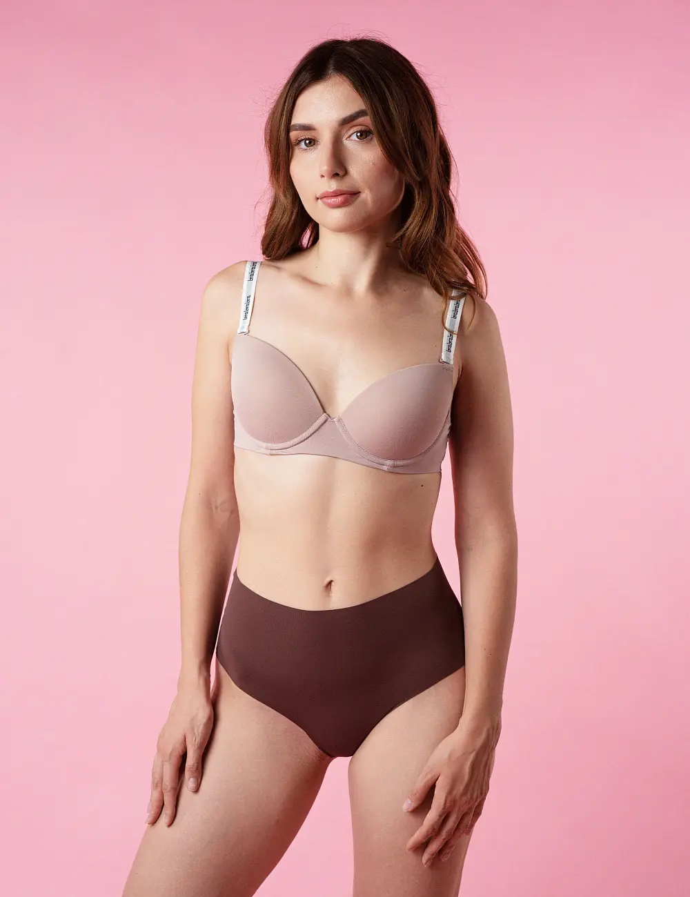 Majtki brazyliany wysokie 104FN (3 szt) czarny/taupe/ciemny nude