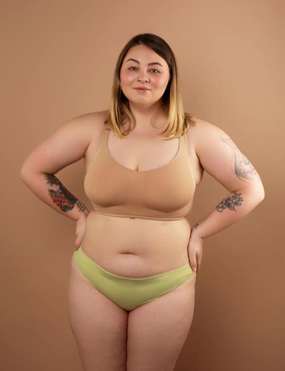 Majtki figi 001BS (3 szt.) khaki/czarny/print