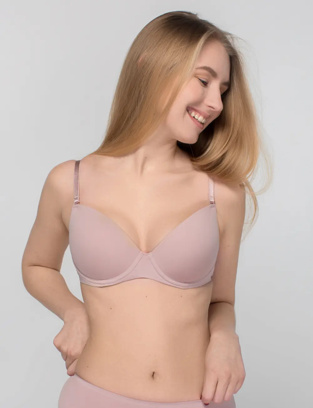 Biustonosz push-up 076C blady róź
