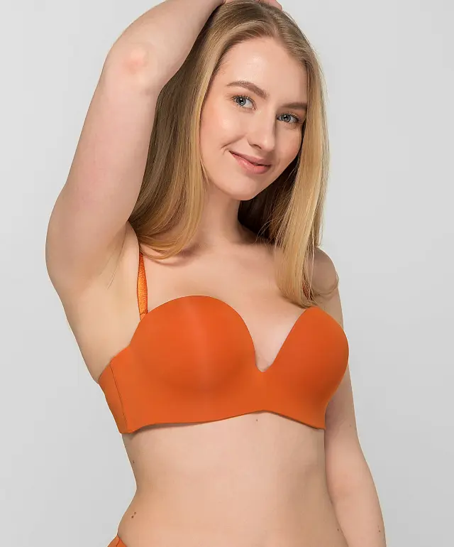 Biustonosz push-up 025C ciemna pomarańcza