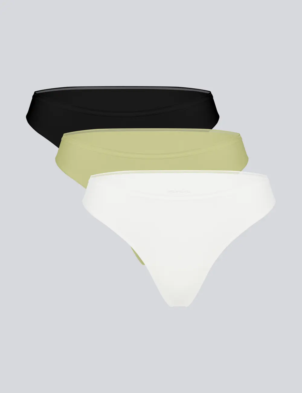 Majtki stringi 002BS (3 szt.) biały/khaki/czarny