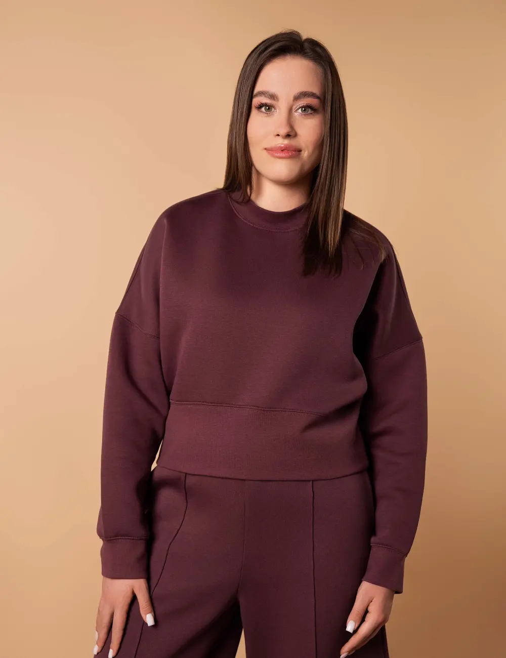 Sweter 001AO mahoniowy