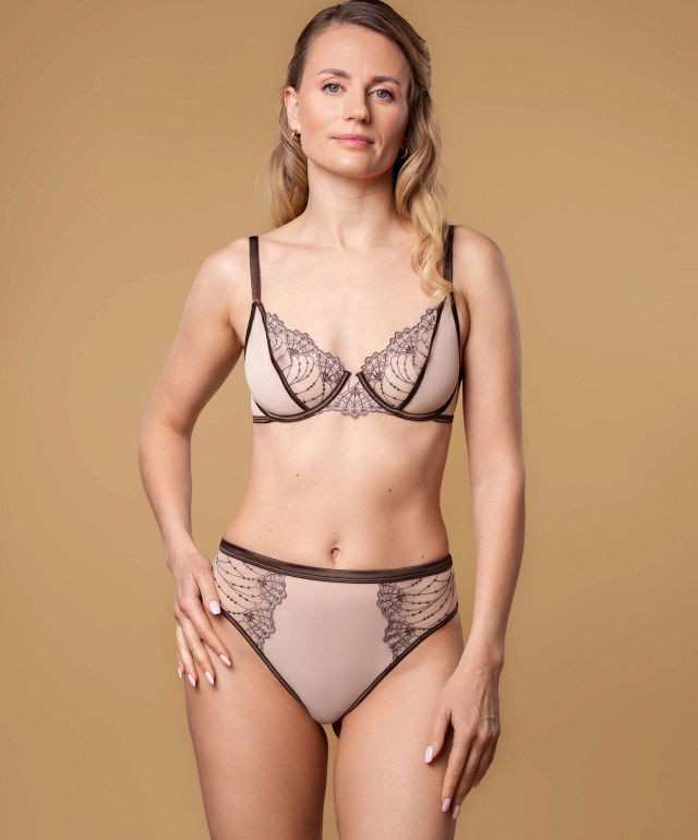 Biustonosz z miękką miseczką 077LB grafit