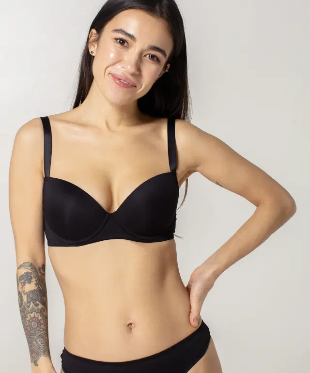Biustonosz push-up 076BC czarny
