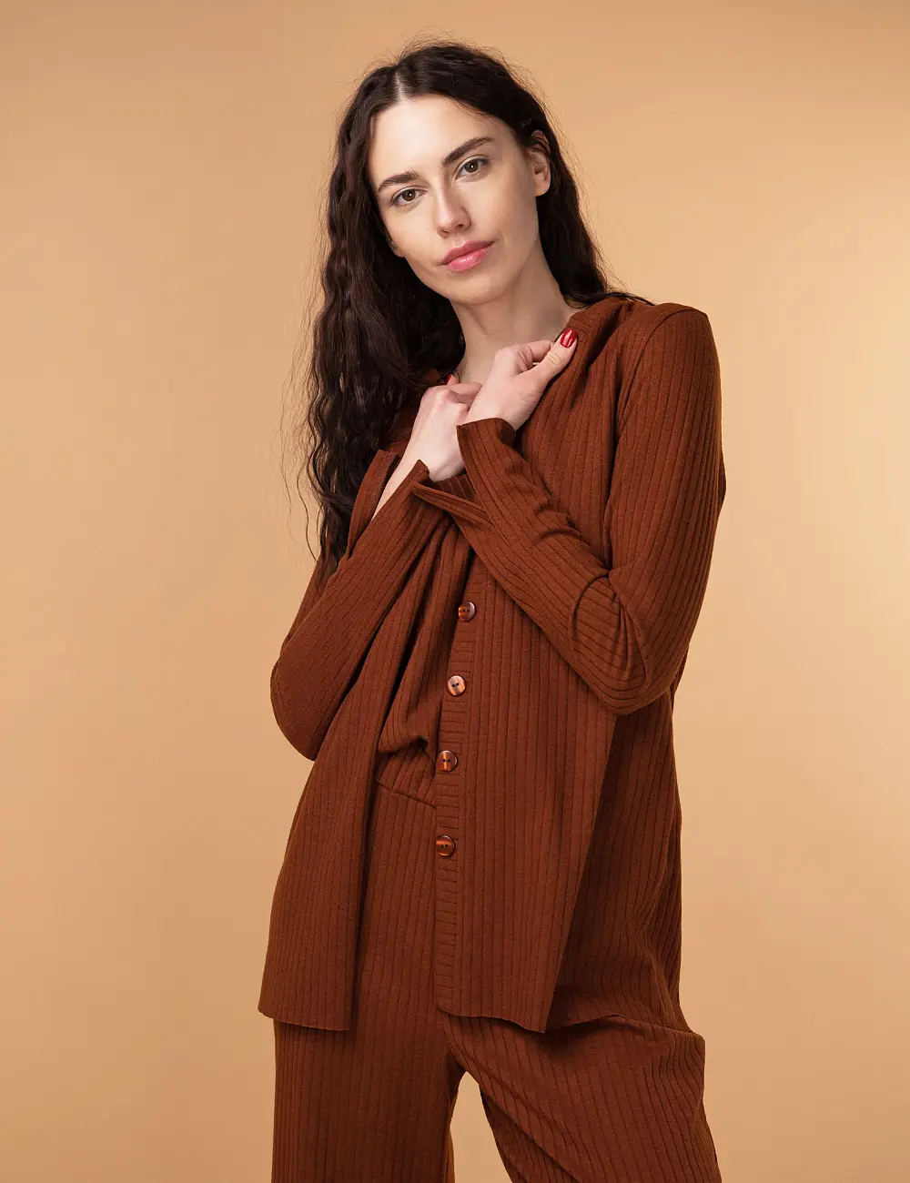 Kardigan 769RW orzechowy